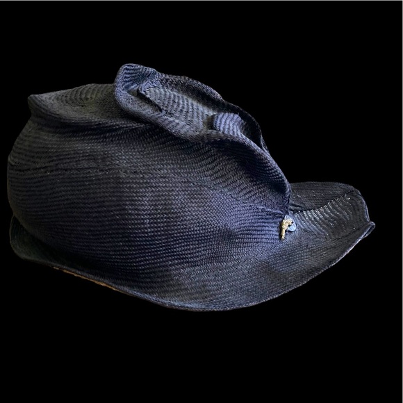 Vintage artisan made boutique hat Dark navy.  An original piece - Picture 2 of 4
